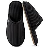 VeraCosy Women's Corduroy Scuff Slippers Hush Black,11-12 US