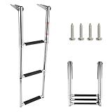 Amarine-Made 3 Step Stainless Steel Telescoping Boat Ladder Swim Step