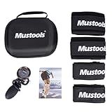 Mustools BFR Blood Flow Restriction Bands 2026 New Upgrade 4 Pack Set with Pressure Gauge, Professional Grade Arms, Legs Occlusion Bands for Men Women Glutes Workout Cuffs, BFR Training Bands Black