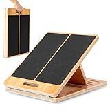 StrongTek 13” Wide Portable Wooden Slant Board, 5-Level Incline (15°-35°), Lower Grip Handle, Beginner & Rehab Friendly, Non-Slip Surface for Calf Stretching, Squats, Physical Therapy