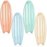 Teyva Daily 4 Pcs Inflatable Surfboard Decorations, Macaron Color Pool Floats, Blow-up Pastel Surfboard for Hawaiian Beach Summer Pool Sea Party Props (Orange,Blue,Green,Beige,57 Inch)