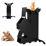 Rocket Stove for Cooking Portable Wood Burning Wood Fire Camping Backyard Cooking Outdoor Events BBQ Comes with Storage Bag