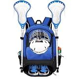 LARIPOP Turf Lacrosse Bag - Extra Large Hockey Backpack Bag for Lacrosse Equipment with Two Stick Holders and Compartment