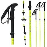 Zipline Ski Graphite Hybrid Trekking Poles for Hiking – Lightweight, Durable Poles with Soft EVA Handles and Quick Adjustable Lock System (Shocker Yellow, 105 cm - 145 cm - Long Handle)