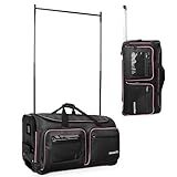 Fanwoli 23" Dance Bag with Garment Rack | Upgraded Stable System & Fabric | More Lightweight & Wear-Resistant | Ideal Competition Rolling Duffle Bag