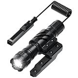 Feyachi Tactical Flashlight, Ultra Bright 1200 Lumens Rifle Light, Compatible with Mlock Rail System, with Pressure Dual Switch, 200m Beam Range, 4H Runtime, Waterproof