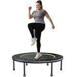 STEELITE 40" Foldable Mini Fitness Trampoline, 10MM Thickened Bungee Rebounder Trampoline for Adults, 330LBS Capacity - Quiet & Stable, Indoor Outdoor Jumping Exercise Equipment