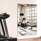 TRAHOME Home Gym Mirror Tiles for Wall, 14"x12"x12PCS Full Length Home Gym Workout Mirror for Garage, Bedroom, Living Room, Over The Door