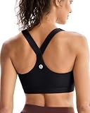 RUNNING GIRL Sports Bras for Women, Molded Cup High Impact Black Sports Bra Workout Bras for Women High Support Racerback(WX3046 Black M)
