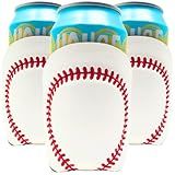 TahoeBay Baseball Can Coolers (12-Pack) Party Decorations Sports Themed Team Accessories Favors College Ball Game Decor Bulk Beer Insulating Sleeves Soda Gift Beverage Blanks for Vinyl Neoprene