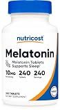 Nutricost Melatonin (10mg) 240 Tablets, Gluten-Free, GMO-Free
