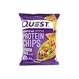 Quest Nutrition Loaded Taco Tortilla Style Protein Chips, 19g Protein, 4g Net Carb, Low Carb, Gluten Free, 1.1 oz (Pack of 12)