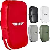 Elite Sports Pre-Curved Muay Thai Kickboxing Training Pad for Kickboxing,MMA,Taekwondo,Karate. Ideal for Punches,Knees, and Kicks in Martial Arts Training (Solid Red)