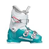Nordica Speedmachine J3 Kid's Alpine Ski Boots (Light Blue/White/Pink, 20.5)
