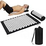 XiaoMaGe Acupressure Mat and Pillow Set with Bag - Large Size 28.7 X 16.5 inch Acupuncture Mat for Neck & Back Pain, Muscle Relaxation Stress Relief, Sciatica Pain Relief Pillow (Purple)