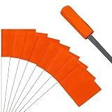 50Pack Orange Marking Flags, JIZHGRAD 15x4x5 Inch Marker Flags Use for Yard & Lawn, Boundary & Dog Training, Survey & Landscape, Sprinkler & Surveyor, Garden & Construction, High Visibility, Sturdy, Versatile, UV & Weather Resistant