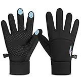 rivmount Kids Warm Winter Gloves Touchscreen Water-Resistant Cycling Running Skiing in Outdoor Cold Weather for Boy Girl Black M