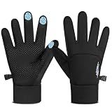 rivmount Kids Warm Winter Gloves Touchscreen Water-Resistant Cycling Running Skiing in Outdoor Cold Weather for Boy Girl Black M