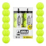 JOOLA HC-40 Hardcourt Pickleball Balls with Storage Tube - USAP Approved Balls for Tournament Play - 3 Pack or 12 Pack Option - Durable Pickleballs for Indoor Play & Outdoor Courts