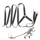 Lights Mountain Heavy-Duty Sled Pulling Strap with Carabiners, Tire Dragging Pull Strap for Sled Training, Strength & Conditioning Workouts, Compatible with Harnesses & Belts (2.5cm Wide)