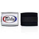 Fairtex HW2 Elastic Cotton Handwraps, 120' and 180" Full Length Hand Wraps-Many Colors (Black, 180")