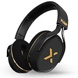 BlueAnt Pump X - The Gym Headphones | Sports Headphones | Cushioned & Cooling Ear Pads | (ANC) Active Noise Cancelling/Advanced Transparency | Wireless | Up to 58hr Play Time (Black | Gold)