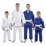 Black Tiger Judo Gi Uniform 450g Cotton Grain Cloth with Free Belt (White, 4)