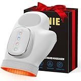 AUMNIE Hand Massager with Heat and Compression: Cordless Hand Massage Glove with 3 Modes, 5 Intensity & 3 Heat Therapy for Arthritis Carpal Tunnel Pain Relief - Fathers Day Dad Gifts (Gray)