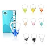 Lemon Legend Swimming Nose Clip, Silicone Waterproof Pool Nose Plugs for Kids (Age 7+) and Adults with Storage Bag, 10 Packs, Multi-Color