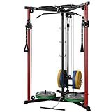 Mikolo Cable Crossover Machine, Functional Trainer with 17 Adjustable Positions, Home Gym Equipment with High and Low Pulley System for LAT Pulldowns and Seated Cable Row, Cable Fly Machine
