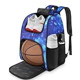 MATEIN Basketball Bag, Sturdy Soccer Bag with Ball Holder & Shoe Compartment, Large Basketball Backpack for Training Equipment, Water Resistant Sports Ball Backpack Fits Volleyball Football, Colorful