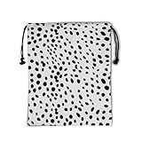 Nerxy Black Dots Gymnastics Grip Bag - Polka Dot Grips Bag Animal Gym Bag for Gymnasts Animal Spots Drawstring Storage Bags Pouch Adjustable