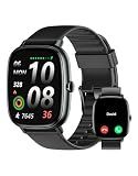 HUAKUA Smart Watch for Men Women with GPS Built-in Answer/Make Call Black
