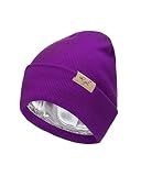 Curly Girl Women's Satin Lined Knit Winter Hat Beanie for Curls, Women's Winter Hats, Cuffed Beanie, Curls, Curly Hair Girls Purple