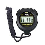 FCXJTU Simple Digital Sports Stopwatch Timer, No Bells, No Clock, No Alarm, Simple Basic Operation, Silent, ON/Off, Pure Stopwatch for Swimming Running Training Kids Coaches Referees Teachers (Black)
