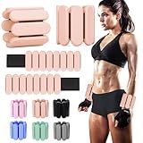YOVKOK Adjustable Ankle Weights for Women Men,Wrist Weights set for Walking Running,1 Pair (1Lbs Each) Silicone Workout Weights for gym fitness, Jogging,yoga,pilates,strength training,physical therapy (Flesh Pink)