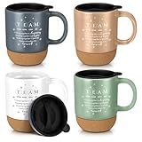 Didaey 4 Pcs CNA Week Team Appreciation Gifts for Employees Nurse Graduation Thank You Coffee Mugs Bulk with Cork Bottom Team Gift for School Nurse Staff Coworker Volunteer (Morandi)