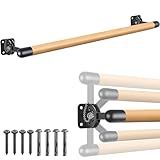 Dolibest Space Saver, 3 ft Ballet Barre, Wall Mounted Traditional Wood Ballet Barre System Stretch/Dance for Home Barre Workout Equipment, Height Adjustable, for Kids and Adults
