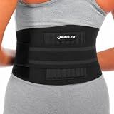 MUELLER Sports Medicine Adjustable Back Brace, Ideal for Upper and Lower Back Pain, Relief & Support for Men and Women, Strains, Sciatica, Scoliosis, Black, One Size