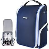YOREPEK Golf Shoe Bag, with 3 Pockets for Socks, Gloves, Tees, Balls, Brush, Designed with a Buckle Top Carry Handle, Zippered Sport Shoe Carrier Bags with Ventilation, Golf Gifts for Men Unique,Blue