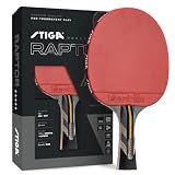 STIGA Pro Carbon + Raptor Performance-Level Ping Pong Paddle | 7-Ply Blade with Flared Handles, 2mm Sponge for Enhanced Control and Speed, Carbon Technology for Tournament Play