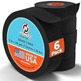 Noway Hockey Tape – Durable Cloth Hockey Stick Tape for Blade and Handle Grip, Strong Adhesive and Water Resistant, 1" Wide x 26 Yards Length, Made in USA (Black, 6 Pack)
