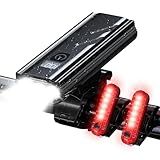 Rechargeable Bike Lights for Night Riding High Lumens with 2 Pack Taillight, Super Bright Bicycle Headlight & Tail Light Set, Safety Light Front and Back Cycling
