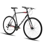 HH HILAND 700C Road Hybrid Bike, 21 speeds Bikes Urban City Commuter Bicycle with Disc Brake for Men Women Adult Comfortable Bicycle