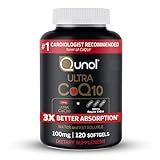 Qunol Ultra CoQ10 100mg, 3x Better Absorption, Patented Water and Fat Soluble Natural Supplement Form of Coenzyme Q10, Antioxidant for Heart Health, 120 Count Softgels