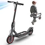 Electric Scooter for Big Kids 12+, 350W Motor, Max 12 Miles Long Range, 19 MPH Max Speed, 8.5" Solid Tire, Lightweight Foldable E-Scooter with Dual Braking, Digital Display, Cruise Control