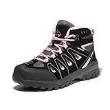 NORTIV 8 Women's Waterproof Hiking Boots Trekking,Black/Pink,8.5