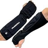 Sedroc Pro Fist Forearm Guards Padded Arm Sleeves with Knuckle Protection - Pair (Medium - 14" Long)