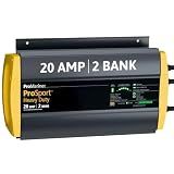 ProMariner 44020 ProSport HD Waterproof Marine Battery Charger, 20 Amp, 2 Bank