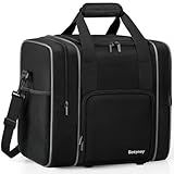 Bosynoy Bowling Ball Bag for Single Ball with Shoe Compartment, 1 Ball Bowling Tote Carrier Fits Shoes Up to Mens Size 14 with Padded Holder & Mutiple Pockets, Black